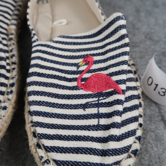 Old Navy Shoes Womens 7 Classic Espadrille Flats Loafers Flamingo Slip On Stripe - Picture 4 of 13